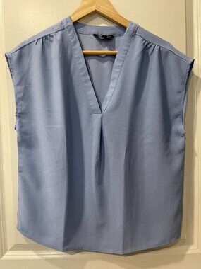 Banana Republic Sleeveless V Neck Top - Powder Blue
